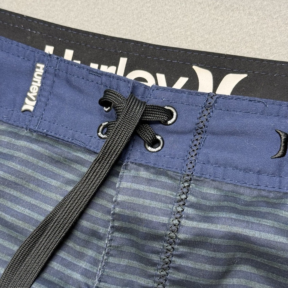 Hurley Phantom Board Shorts Mens 34 Blue Orange Striped Surf Swim‎ Trunks Beach - Picture 13 of 17